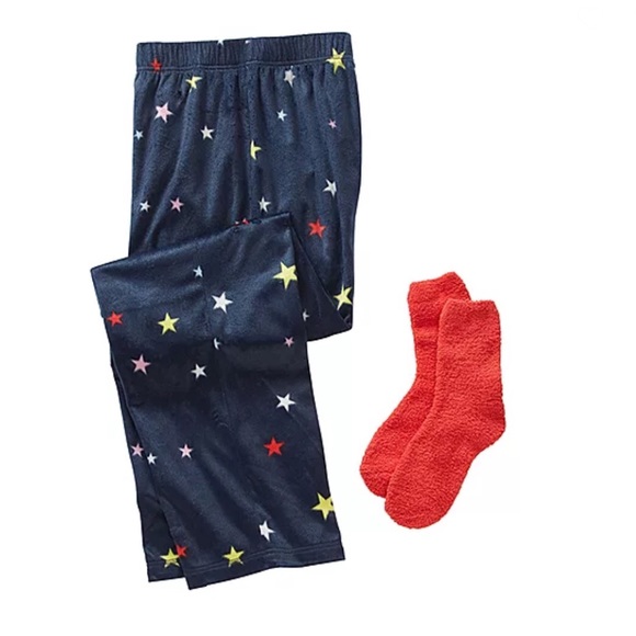 Cozy Pajama Pants With Socks - Picture 1 of 6